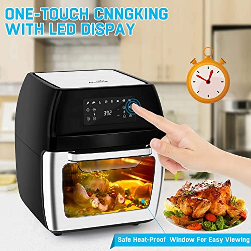 KitCook Air Fryer Oven, 1700W 12.7QT Large AirFryer, 8 Preset Modes, Air Frier Cookers & Original Recipes Simple Rotisserie, Roast, Broil, Bake, Reheat & Dehydrate for Kitchen Novice Gift