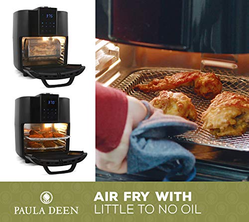 Paula Deen 13 QT (1700 Watt) XXXL Family-Sized Air Fryer Oven with Rapid Air Circulation System, Air Fry, Rotisserie, Dehydrate, Bake, Interior Light, LED Display, Touch Controls, 50 Recipes