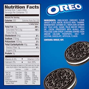 OREO Chocolate Sandwich Cookies, School Lunch Box Snacks, 2.4 Ounce (Pack of 12)