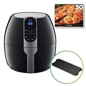 GoWISE USA 5-Quart Air Fryer with 8 Cook Presets + Recipe Book, Black, 5.0-Qt