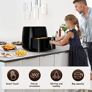 Air Fryer, 8. 5 Quart Xl Large Cooker Airfryer - Up to 400℉ 1700W 8 One -Touch Screen Digital Oilless Oven, Nonstick Square Basket and Dishwasher Safe Suitable for Families of 4–6