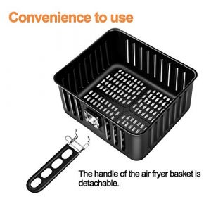 Air Fryer Oven Basket & Handle 6QT For PowerXL Gowise USA Air Fryer Oven,Air Fryer Replacement Parts and Accessories for Power AirFryer Pro, AirFryer Oven Deluxe, PowerXL Vortex Air Fryer Pro Plus