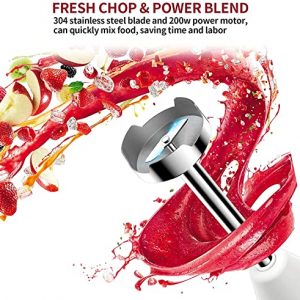 Cordless Hand Blender Electric , Immersion Smart Stick Blender Rechargeable with Stainless Steel Blades, 2 speed adjustable Beaker Whisk for Infant Food Smoothies Puree Sauces Soups (Black)