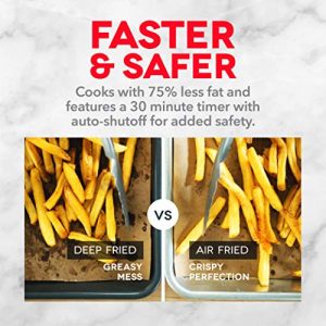 Dash DMAF360GBRD02 Aircrisp® Pro Digital Air Fryer + Oven Cooker with Digital Display + 8 Presets, Temperature Control, Non Stick Fry Basket, Recipe Guide + Auto Shut Off Feature, 3qt, Red