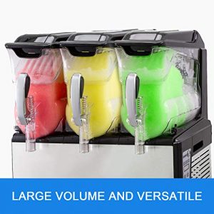 VBENLEM 110V Slushy Machine 30L Triple Bowl Margarita Frozen Drink Maker 800W Automatic Clean Day and Night Modes for Supermarkets Cafes Restaurants Snack Bars Commercial Use