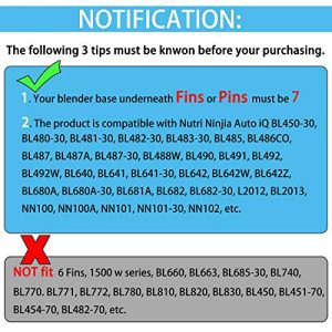 AxPower 2 PACKS 7 FINS Extractor Blades Replacement Part Bottom Blade for Ninja Blender for Nutri Ninja Auto iQ BL642 NN102 BL682 BL2013 and More