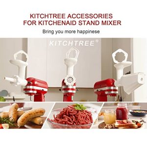 KITCHTREE Fruit & Vegetable Strainer Attachment Set - Includes Food Grinder Attachment and Sausage Stuffer Tubes, Compatible with KitchenAid Stand Mixers