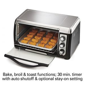 Hamilton Beach Countertop Convection Toaster Oven, 6-Slice, with Bake Pan and Broil Rack, Black (31331D)