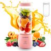 Portable Blender, Personal Blender, Mini Blender, Blender for Shakes and Smoothies, USB Rechargeable for Travel, Gym, Office, 4000mAh LCD Button 3D Six Blades 15 Oz, 2 glass cups…