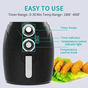 Huangying, Air Fryer 4.2 Quart Electric Oven Oilless Cooker ,1500W Extra Hot Air Fry Cooker With Nonstick Basket,That Cooks, Crisps, Roasts, Bakes, Reheats And Dehydrates（Black）