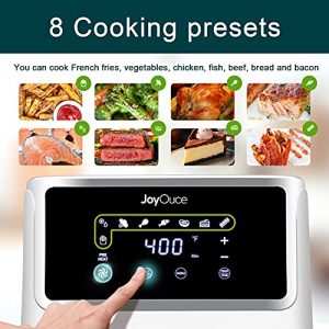 JOYOUCE Premium Air Fryer Joy3 Family Size 5.8 QT with Extra Air Fryer Accessories for Oilless Cooking,Smart Touch Screen with 8 Presets 1700W
