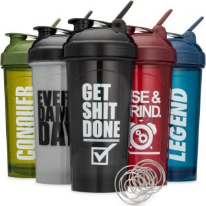 Hydra Cup [5 Pack] OG Shaker Bottles 28-Ounce, Max Value Blender Pack, Protein Shaker Cups, 5qty Stand Out Colors & Logos Version Two