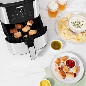 Chefman TurboTouch Air Fryer, The Most Compact And Healthy Way To Cook Oil-Free, One-Touch Digital Controls And Shake Reminder For The Perfect Crispy And Low-Calorie Finish