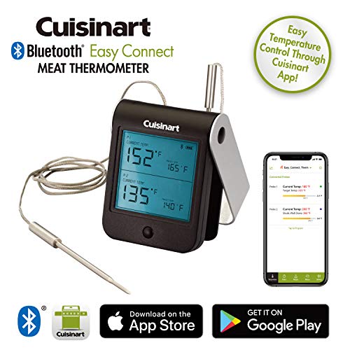 Cuisinart CBT100 Bluetooth Easy Connect Meat Thermometer, Black