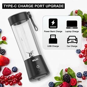 Mulli Portable Blender,2022 Launch 15Oz Mini Blender for Fruit Smoothies and Shakes ,USB Juicer for Baby Food,Gym,Travel and More