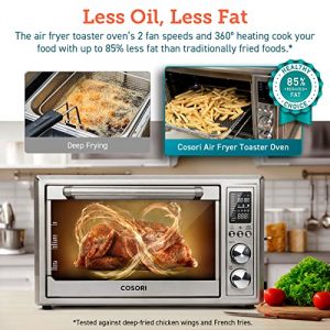 COSORI Air Fryer Toaster Oven Combo, 12-in-1, Countertop ConvectionOven 32QT XL Large Capacity, Rotisserie, Dehydrator, 100 Recipes & 6 Accessories Included CO130-AO, 30L, Manual-Silver