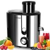 HERRCHEF Juicer Machines, 600W Juice Extractor with 3'' Big Mouth Feed Chute, Anti-drip Compact Juicer Machines Vegetable and Fruit , Easy to Clean, BPA-Free Stainless Steel Centrifugal Juicer