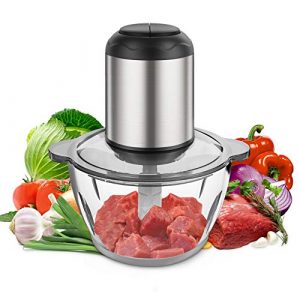 Food Chopper 8-Cup BPA-Free Bowl 350W Food Processor by Kuopry, Electric Food Chopper for Meat, Vegetables, Fruits and Nuts, Blenders for Kitchen, Fast & Slow 2 Speeds,4 Sharp Blades