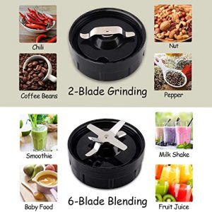 1200W Personal Bullet Blender for Shakes and Smoothies - 12-Piece Nutritional Blender for Kitchen with Blending and Grinding Blades, Recipe Book and Tritan 32+15 oz Travel Bottles for Fruits, BPA Free, Silver
