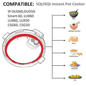 Silicone Sealing Ring 6qt for Instant Pot Sealing ring for 6 5qt Insta Pot, Sweet and Savory, Food-grade Silicone Fits IP-DUO60, IP-LUX60, IP-DUO50, IP-LUX50, Smart-60, IP-CSG60 and IP-CSG50-2 Pack