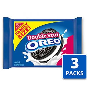 OREO Double Stuf Chocolate Sandwich Cookies, Family Size, 3 Packs