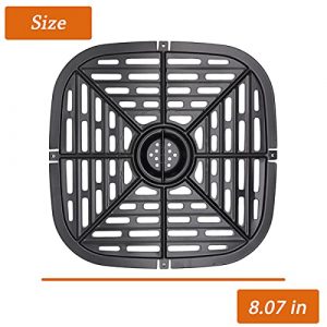 KGPLOME Square Air Fryer Replacement Grill Pan Fit for Power Dash Chefman, COSORI,NUWAVE Air Fryers,Air fryer Grill Plate, Dishwasher Safe - 8.07 Inch (Square 3.7 QT)