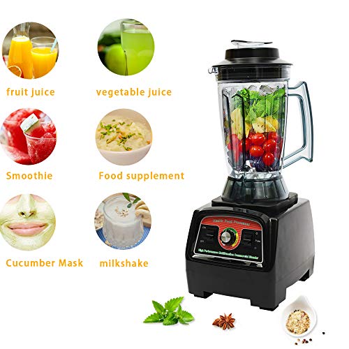 3.9L 2800W Professional Kitchen System Commercial High Speed Blender,High Performance Ice Crusher-Juicer Food Smooth Ice Cream Maker Mixer,Commercial Blender Heavy Duty Food Processor,Black and Red