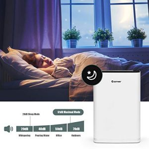 COSTWAY Air Purifier with HEPA Air Filter for Large Room, Spaces Up to 800 Sq Ft with Sleep Mode, Air Quality Indicator, Child Lock, Perfect for Home/Office