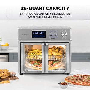 Kalorik® MAXX® Digital Air Fryer Oven AFO 46045 SS 26 Quart 10-in-1 Countertop Toaster Oven & Air Fryer Combo - Rotisserie, Broiler, Dehydrator, & More | 9 Accessories & Cookbook | 21