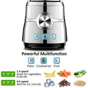 Blender Smoothie Maker, 1800W Blender for Shakes and Smoothies with High-Speed Professional Stainless Countertop, Variable speeds Control, 6 Sharp Blade, 2L BPA Free Tritan Container