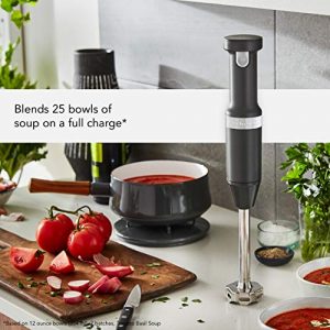 KitchenAid Cordless Variable Speed Hand Blender with Chopper and Whisk Attachment - KHBBV83