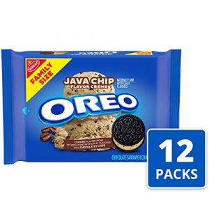 Oreo, Java Chip Flavored Creme Sandwich Cookies Family Size 17 Oz Pack 12, Chocolate, 12 Count
