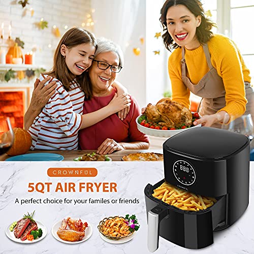 CROWNFUL 5 Quart Air Fryer, Electric Hot Oven Oilless Cooker & Smart Air Fryer Toaster Oven Combo, 10.6 Quart WiFi Convection Roaster with Rotisserie & Dehydrator