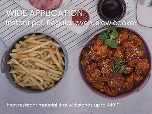 Air Fryer Silicone Pot - Replacement of Parchment Paper Liners - No More Cleaning Basket After Using the Air fryer - Food Safe Air fryers Oven Accessories -[6.3inch]