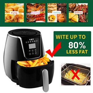 NAVU Digital Air Fryer 3.2QT/3L, 1500-Watt Compact Hot Air Fryers Oven and Oilless Cooker with Adjustable Temperature and Timer Function for Frying, Roasting, Baking and Grilling