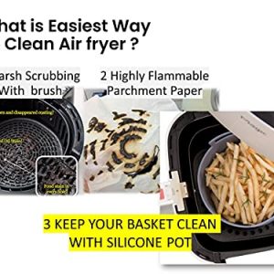 Air Fryer Silicone Pot - Replacement of Parchment Paper Liners - No More Cleaning Basket After Using the Air fryer - Food Safe Air fryers Oven Accessories - Fit All OT (XL - 8.7 inch)…