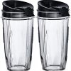 Replacement Nutri Ninja Blender Cup 24 oz with Sip & Seal Lid - For Blender BL450 BL454 Auto-iQ BL480 BL481 BL482 BL687 (2-Pack)