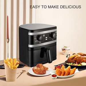 1 Quart Small Air Fryer, Mini Oil-Less Healthy Cooker, Home Use or Promotion Gift use, Non Stick Safe Fryer Basket, 60 Minute Timer & Temperature Control, Auto Shut-Off, 1-2 Personal Use, Black