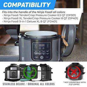 The Steam Boss - Lid and Spoon Rest | Accessories Compatible with Ninja Foodi Pressure Cooker Air Fryer | New Size Fits Deluxe Stainless Steel and Original Ninja Foodi Handle