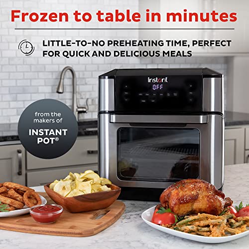 Instant Vortex Plus 10 Quart Air Fryer, Rotisserie and Convection Oven, 1500W, Stainless Steel and Black & Duo Plus 9-in-1 Electric Pressure Cooker, Warmer & Sterilizer,8 Quart Stainless Steel/Black