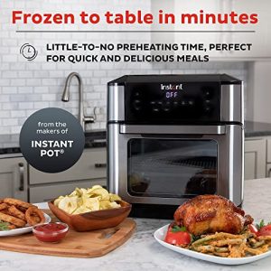 Instant Vortex Plus 10 Quart Air Fryer, Rotisserie and Convection Oven, Air Fry, Roast, Bake, Dehydrate and Warm, 1500W, Stainless Steel and Black