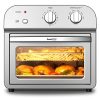 Geek Chef Air Fryer Toaster Oven Combo, 4 Slice Toaster Convection Air Fryer Oven Warm, Broil, Toast, Bake, Air Fry, Oil-Free, Accessories Included, Stainless Steel, Silver (2 Knob 11QT)