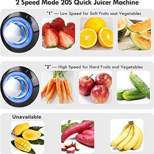 Juicers, 700W Centrifugal Juicer Machines, Juice Extractor with LED Light, 3 inch Feed Chute 2 Speed Mode, One Button Control Easy to Clean, Stainless Steel Power Juicer Maker for Vegetables Fruits, Red