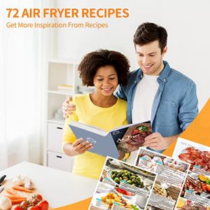 Air Fryer, Moochain 6 Qt Air Fryer Stainless Steel Air Fryer Hot Oven Oilless Cooker with Nonstick Air Fryer Basket, LED Touch Screen, Recipes Book, Presets & Preheat Function, Black