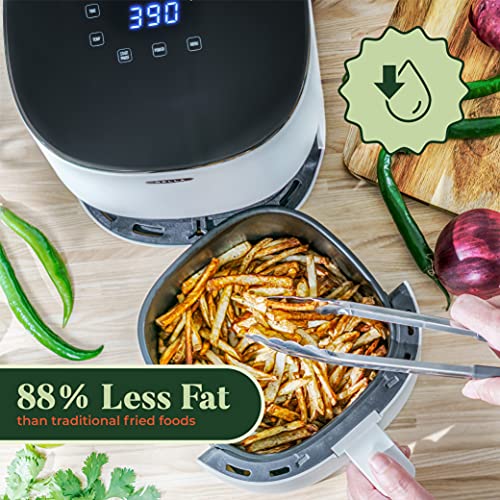 BELLA 2.9QT Touchscreen Air Fryer, No Pre-Heat Needed, No-Oil Frying, Fast Healthy Evenly Cooked Meal Every Time, Dishwasher Safe Non Stick Pan and Crisping Tray for Easy Clean Up, Matte White