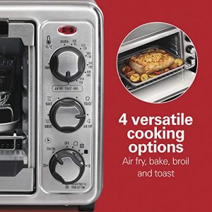 Hamilton Beach 31413 Countertop Toaster Oven, with Bake Pan, 6-Slice Sure Crisp, Stainless Steel