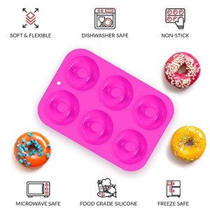Donut Pan for Baking - Set of 3, Non-Stick Silicone Molds for Baking, Easy to Clean Silicone Donut Molds for Oven Full Size Doughnuts, Silicone Baking Molds, Donut Baking Pan