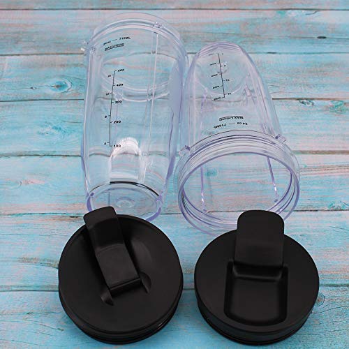 24 oz Cups, Compatible with BL480, BL490, BL640, BL680 for Nutri Ninja Auto IQ Series Blenders (Pack of 2)