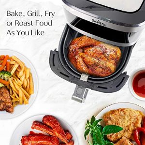 Signstek 5.8QT Air Fryer Oven XL- Large Electric Cooker, Nonstick Basket, Easy to Clean, Easy One Touch Screen with 8 Preset and Recipes for Kitchen, Grill, Toaster, Roast, Reheat, Bake