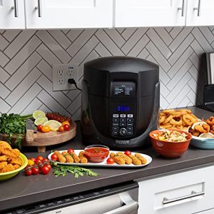 NUWAVE Duet Pressure Cooker, Air Fryer & Grill Combo Cooker Deluxe with Removable Pressure and Air Fry Lids, 6qt Stainless Steel Pot, 4qt Stainless Steel Air Fryer Basket, Built-In Sure-Lock Safety Technology & Deluxe Cooking Package Included